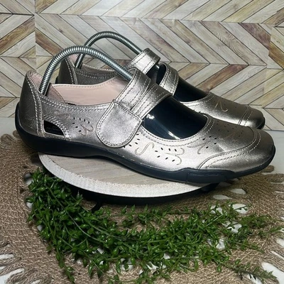Ros Hommerson Chelsea Mary Jane Sandals Silver Quirky Metallic Unique Comfy 11M - Image 1 of 4