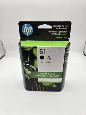 HP 61 Ink Cartridge 2-Pack (Black + Tri-Color) CR259FN – New Sealed Box - Image 1 of 4