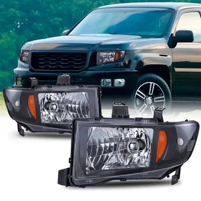 Conjunto de faros delanteros negros para Honda Ridgeline 2006-2014 Foto 1 de 4