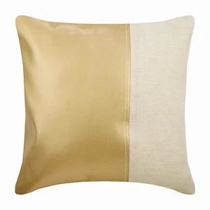 Decorative Cushion Cover Gold 16"x16" Faux Leather - Better Half Matte Gold - Picture 1 of 4