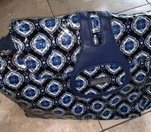 Kalencom New Orleans Blue /White Floral Diaper Bag Vinyl Coated - Picture 1 of 11