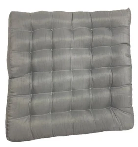 Set Of 2 - Quilted Chair Cushions Pillows Square Double Ties in Dusty Blue Gray - Picture 1 of 5