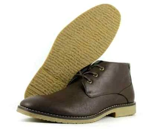 Stivaletti chukka rossi aringa svasati 3 occhielli uomo UK 8 EU 42 marroni tinta unita POSTA GRATIS - Foto 1 di 8