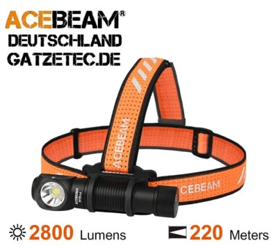 ACEBEAM H15 2.0 Kopflampenset inkl. Akku + Ladekabel 2800 Lumen weiss-rot Licht