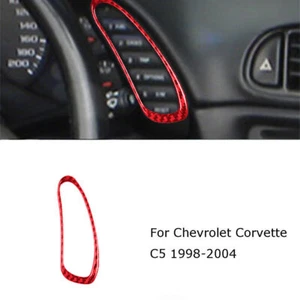 1X For Chevrolet Corvette C5 Carbon Fiber Dash Button Frame Console Cover Trim - Picture 1 of 11