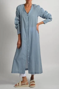 NEW Sisu Sisu Side Slit Tunic dress Size 14 Blue White striped - Picture 1 of 8