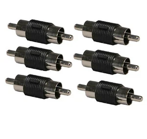 Paquete de 6. Conectores rectos AV RCA macho a macho acopladores adaptadores - Imagen 1 de 1