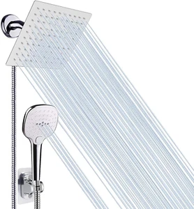 Dual Duschkopf Combo - 8" Regenduschkopf und 4,7" Handheld mit 3 Einstellungen - Bild 1 von 8