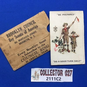 Boy Scouts Of America 1929 Membership Card Brooklyn Council Lyendecker Art - Picture 1 of 5