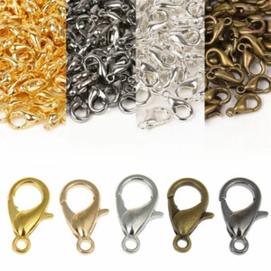 50pc Lobster Fastener Claw Clasp Hook Clip Buckle Necklace Jewellery Making Part - Picture 1 of 9