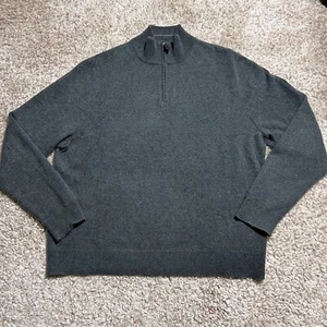 Suéter Bloomingdale Para Hombre Extra Grande Gris 100% Cachemira 1/4 Cremallera Pullover Simulado - Imagen 1 de 11