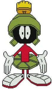 PUNTADA DE CRUZ + PATRÓN DE ARTESANÍA Looney Tunes Marvin Marciano Hombre Espacial Marte Extraterrestre OVNI - Imagen 1 de 1