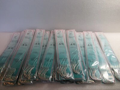 144 SNELLED FISH HOOKS (24 PKS X 6 EA) NICKEL OCTOPUS MONO LEADER 7" PICK SZ - Image 1 of 4