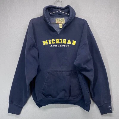 Vintage University of Michigan Athletics Hoodie Blue Steve and Barrys Thick - Image 1 of 4