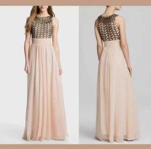 JS Collections Beaded Bodice Chiffon Gown in Light Pink S $298 - Picture 1 of 12