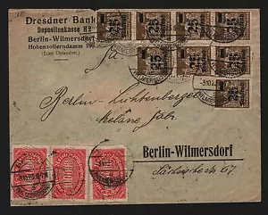 OPC 1923 Deutschland Berlin Dresdner Bank Inflation Perfins Dr.B. X20 Mi#283 X3 257 - Bild 1 von 3