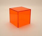 Plastic Perspex Cube Display Stand 5 Sided Box Acrylic Tray Retail Shop Holder