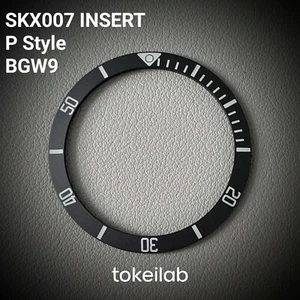 Inserto de bisel negro SKX007 cerámica (estilo PLGS) inclinado BGW9 / mate - Imagen 1 de 1