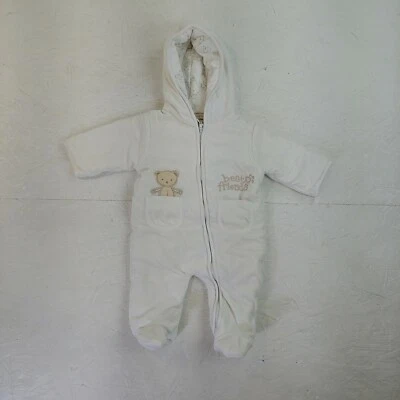 Bebé de 9 meses de edad de una pieza con capucha Savannah capa forrada suave bebés footie Foto 1 de 4
