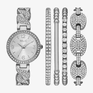 Relic By Fossil Womens Silver 5-pc. Watch Boxed Set ZR97019 - Picture 1 of 4