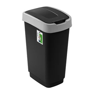 Cubo de basura PAFEN gris tapa 50L 41x30x61 residuos tapa basculante cubo de basura - Imagen 1 de 8