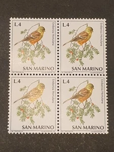 Francobolli San Marino Quartina 1972 Uccelli 4 Lire MNH** - Foto 1 di 1