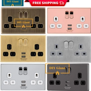 Arlec Fusion Decorative 13A 2 velocità doppia presa commutata con porta USB 2x4A - Foto 1 di 47