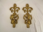 Mid-century Burwood Gold Hollywood Regency Candle Wall Sconces (2)  #4422