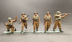 Hand Made 1/72 WWII British Infantry 5PCS Soldiers Painted Model - Picture 1 of 2