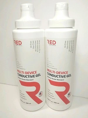 2X RED MULTI-DEVICE Conductive GEL, Clear, Water Based, Hypoallergenic 8.45fl.oz - Image 1 of 3