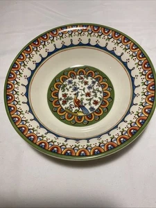 World Market Passaro Peacock Bowl estilo arte popular único - Imagen 1 de 4
