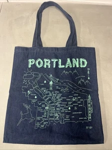 MAPTOTE Portland, Oregon, USA, City Street Map Printed Natural Cotton Tote Bag - Bild 1 von 10