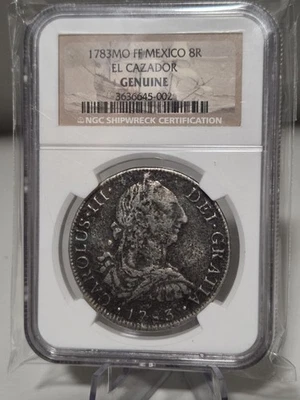 1783 Mexico 8 Reales Silver Coin El Cazador NGC Shipwreck - Image 1 of 4