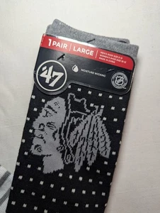 Chicago Blackhawks NHL Hockey '47 Mens Cushioned Crew Socks - Picture 1 of 4