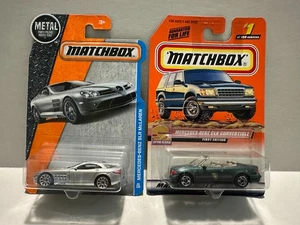 Matchbox Mercedes-Benz SLR McLaren Pearl Silver + Primera Edición CLK Convertible - Imagen 1 de 6