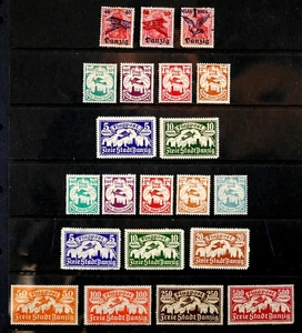 DANZIG, DEUTSCHLAND: 1921 - 22 BRIEFMARKEN UNGEBRAUCHT LUFTPOST MIT SÄTZEN - Bild 1 von 1