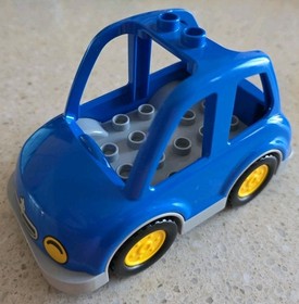 LEGO DUPLO - BLUE AND GREY CAR - 10583 FOREST FISHING TRIP VINTAGE USED