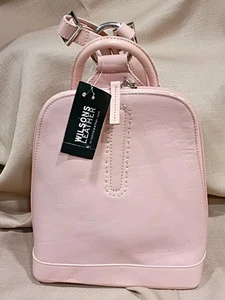 Vintage Wilson Rucksack Handtasche Leder Rosa - Bild 1 von 12