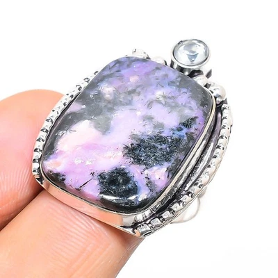 Anello gioiello in argento sterling 925 con pietra preziosa in topazio bianco... - Immagine 1 di 4