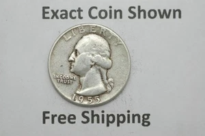 1955 P Washington Silver Quarter No Mint Mark Philadelphia Free Shipping - Picture 1 of 2