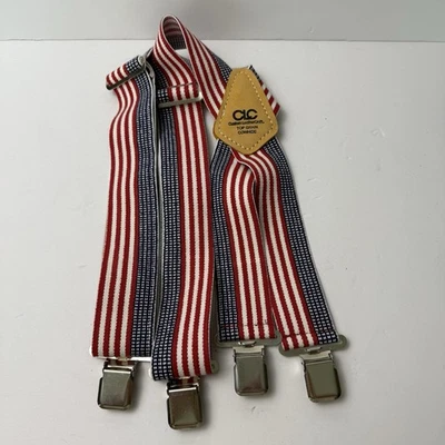 CLC Custom LeatherCraft Red White Blue American Flag Work Suspenders 2" Wide  - Image 1 of 4