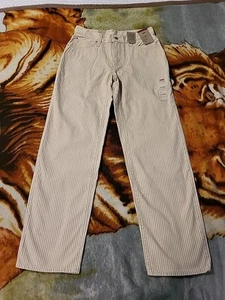 Prendedor holgado tiro medio a rayas pierna recta beige 28 X 31 Levi 94 nuevo con etiquetas - Imagen 1 de 8