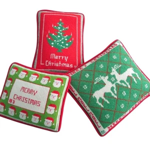Vintage Christmas Needlepoint Handcrafted Dated Small Pillows Three Assorted GUC - Picture 1 of 17