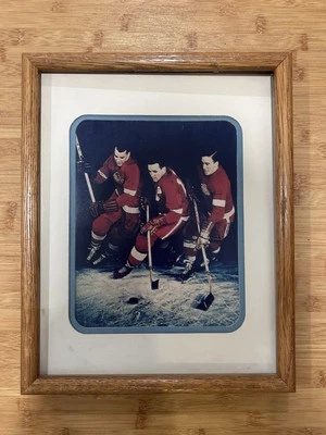 Gordie Howe Sid Abel Ted Lindsay Production Line Detroit Red Wings Framed Photo - Image 1 of 4