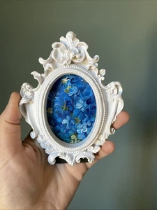 Hortensia, flores, pintura original sobre papel, 4/5, enmarcada, miniatura, pequeña, - Imagen 1 de 4