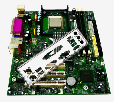 Intel D865GVHZ Motherboard  Socket 478 w/ Intel Celeron 2.26GHz CPU + IO Shield - Image 1 of 4