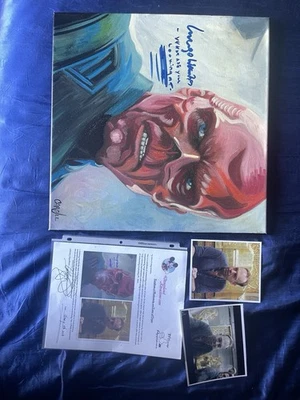 Hugo Weaving Signed Red Skull Painting Captain America 18x18 Cargill Original - Image 1 of 4