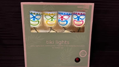 Gemmy Target Tiki Mask String Lights Hawaiian Style Blow Mold Battery Operated - Image 1 of 4