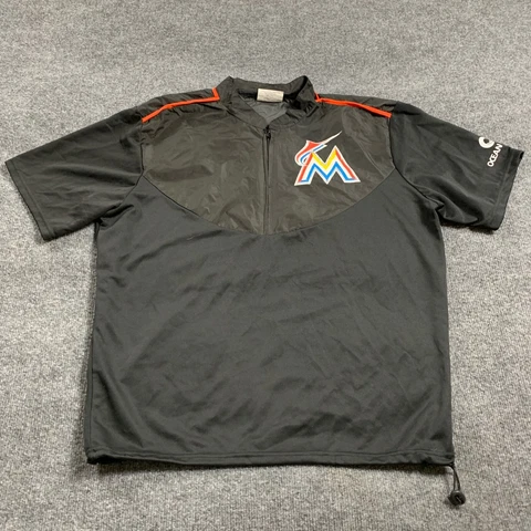 Florida Marlines Windbreaker Jacket Mens Large L MLB Baseball Short Sleeve Golf Cover
