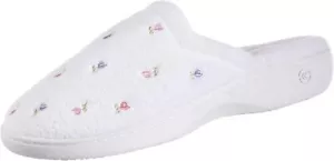 BEDROOM SLIP ON ,ENHANCED HEEL CUSHION WHITE 5.5-6 - Picture 1 of 1